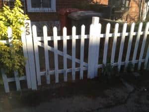 wooden fence repair post replaced