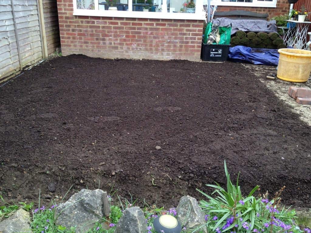 turfing compost added