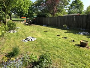 garden pathway to be constructed here